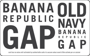 Carte-cadeau Banana Republic, Old Navy, Gap
